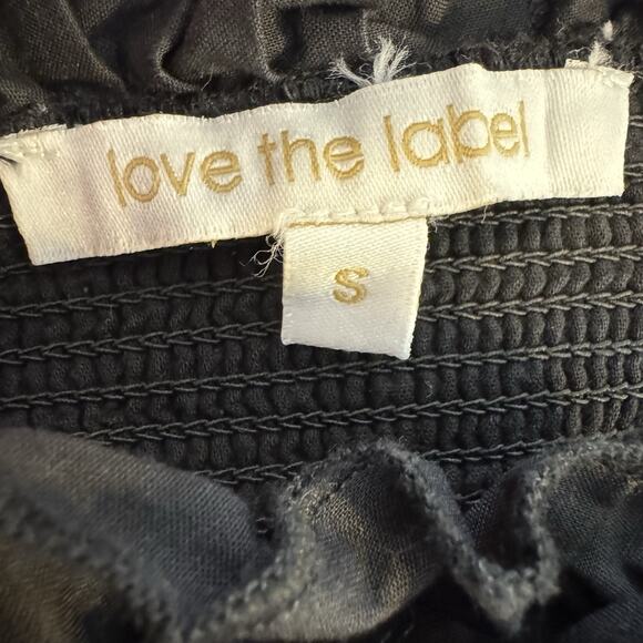 Love the Label Women Rosaline Mini Dress Size S Black Cotton Romantic Cottage - Picture 6 of 16